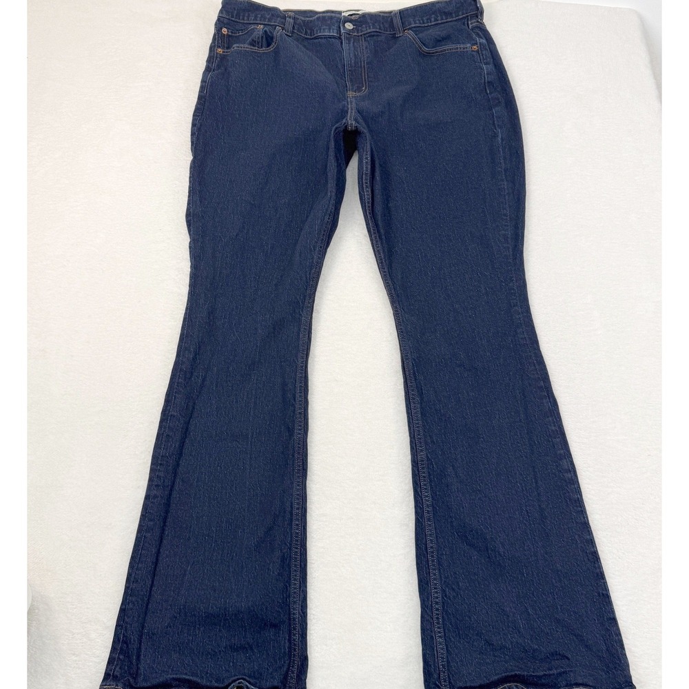 Abercrombie & Fitch Bootcut Mid Rise Jeans Womens 34 Long‎ Dark Blue 38x34